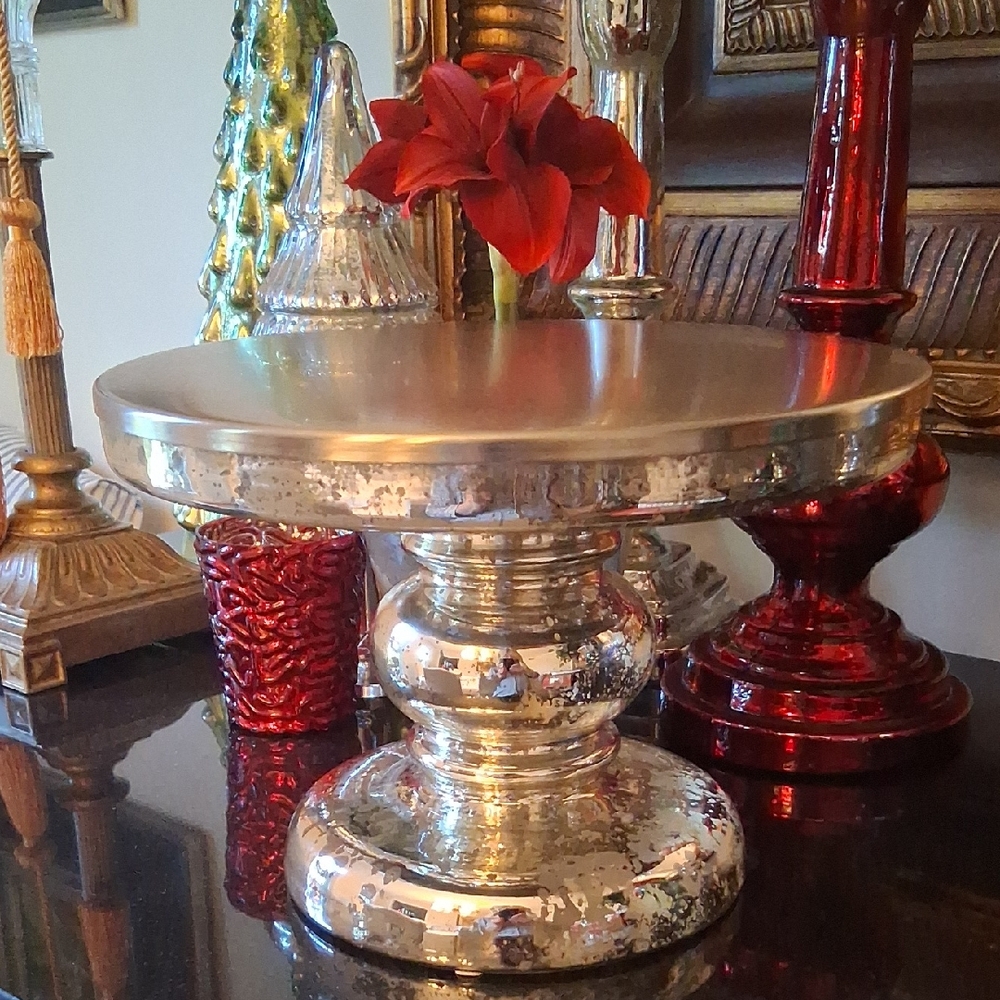 Pottery Barn Silver Cake Stand